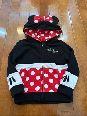 Disney Black & Red Polka Dot Minnie Hooded Zip-Up